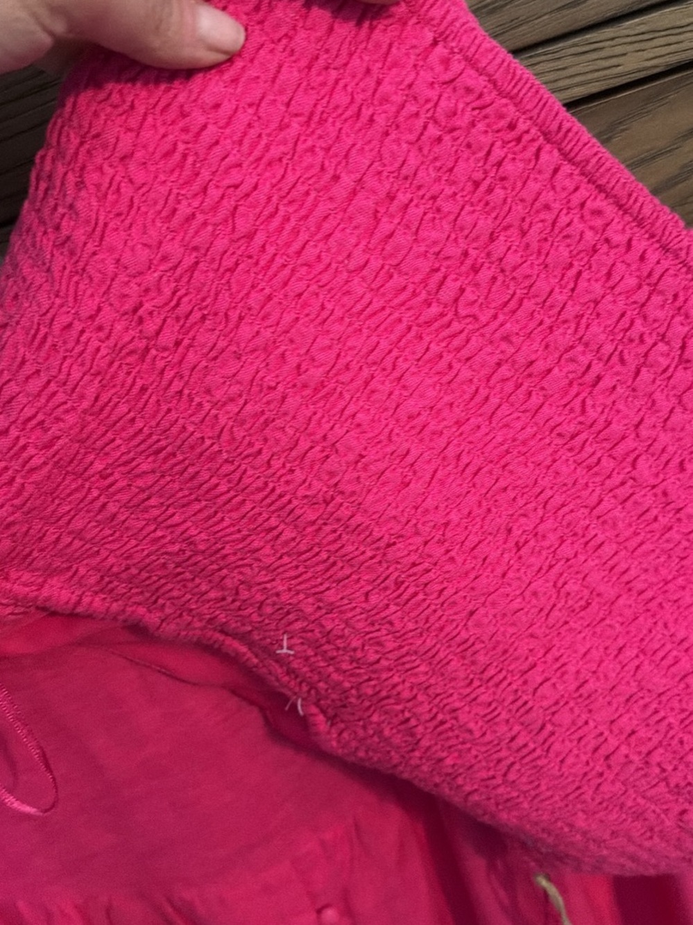 Bright Pink Women's Ruffled Strap Top - Picture 3 of 5